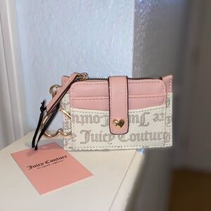 Juicy Couture pecan white and pink cardholder/wallet